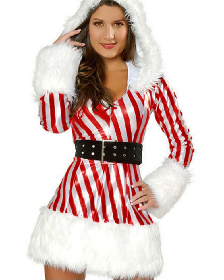 Official Site Sexy Xmas Santa Christmas Candy Cane Costume