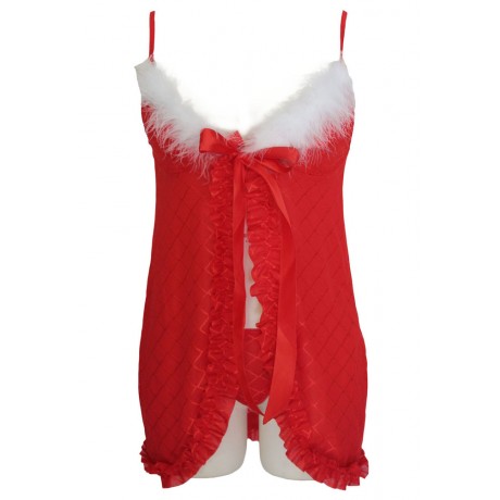 3Pcs Sexy Short Babydoll Christmas Costumes