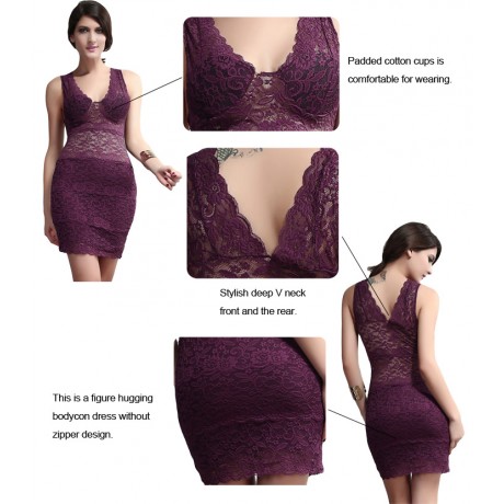 Allover Lace Strappy Mini Dress Purple