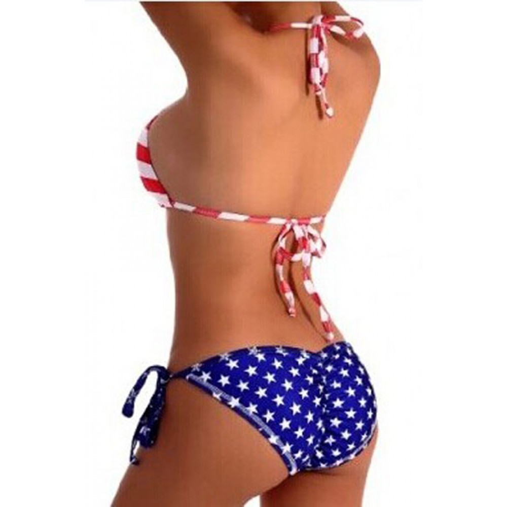 American USA Flag Two Pieces Bikini Set