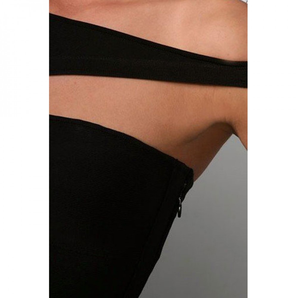 Sexy One Shoulder Women Bandage Dress Black