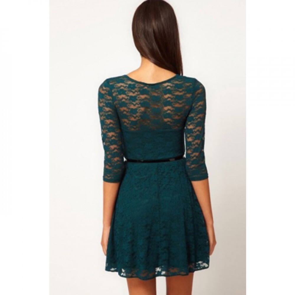 Fabulous Look Lace Ballet Midi Dress with Belt Jasper