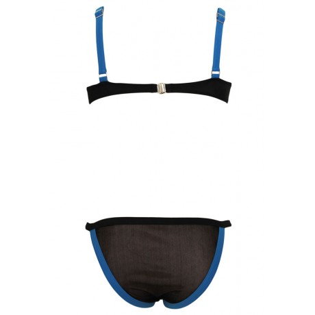 Black Blue Cutout Bikini Swimsuit