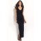 V-Neck Black Hollow Cut Out Back Evening Party Dress