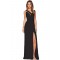 Black Draped Cowl Back Gown Sleeveless Jersey Maxi Dress