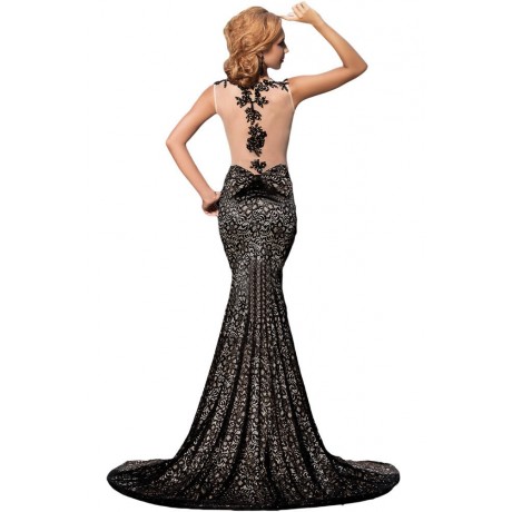 Black Lace Glamour Split Mermaid Maxi