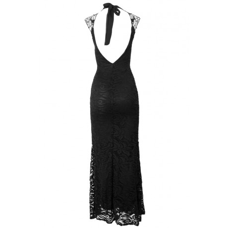 Black Lace Long Mermaid Evening Dress