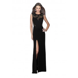 Black Long Split Patchwork Maxi Dress