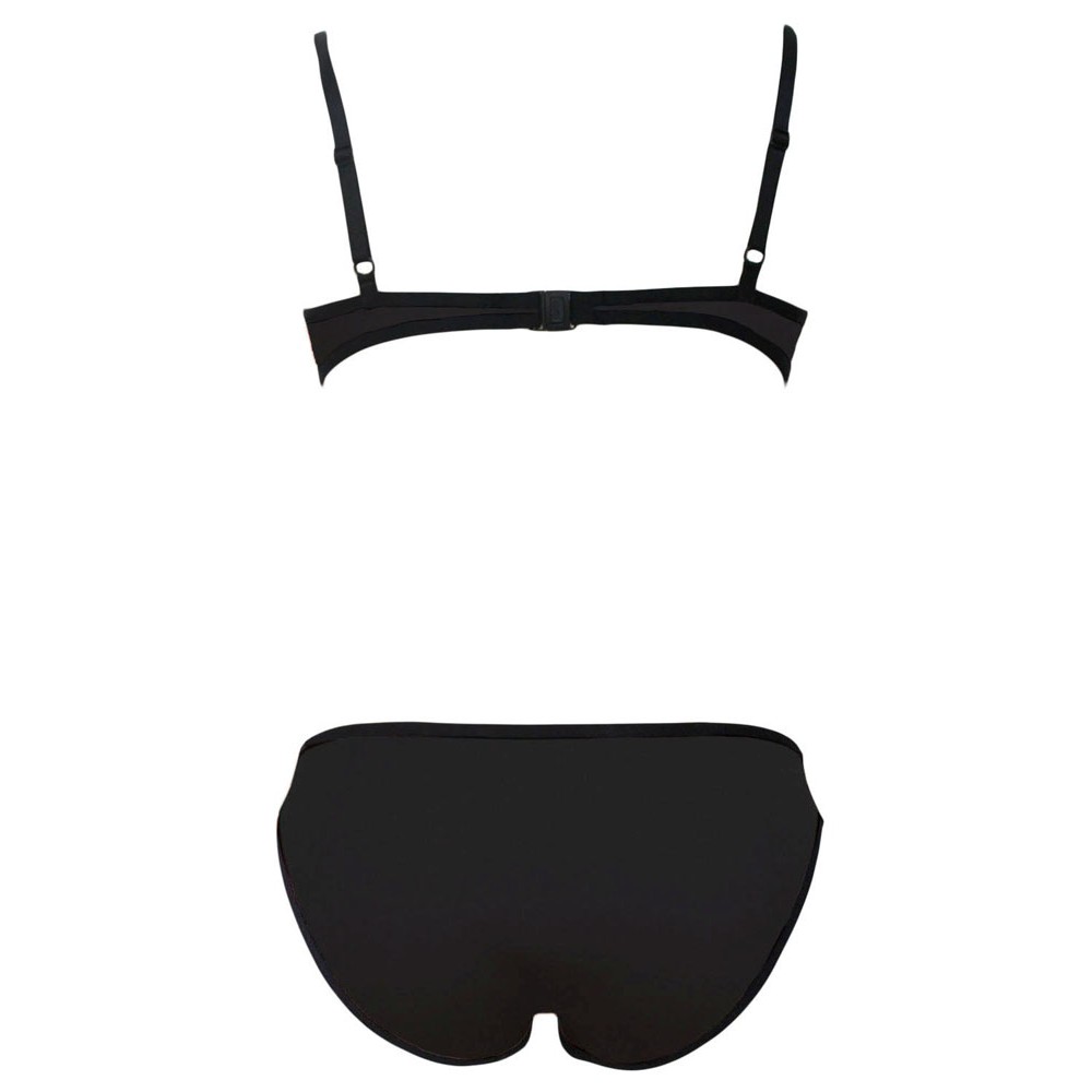 Ribbon Textured Swimwear Black