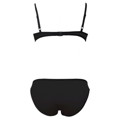 Ribbon Textured Swimwear Black