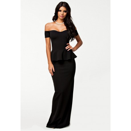 Drop Shoulder Maxi Dress Black