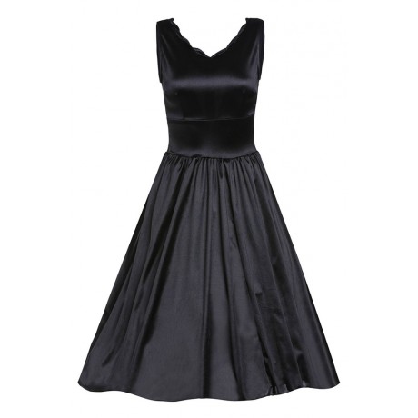 Black Scallop Cinched Lady like Dress