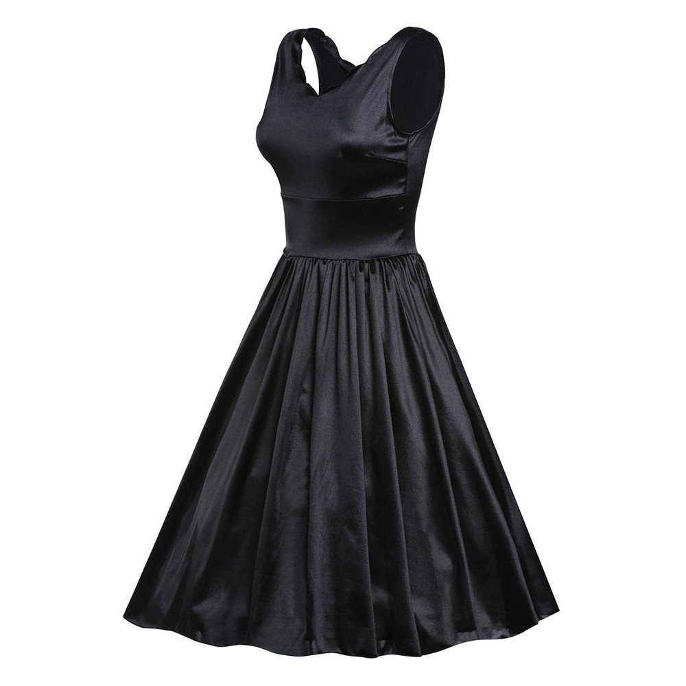 Black Scallop Cinched Lady like Dress