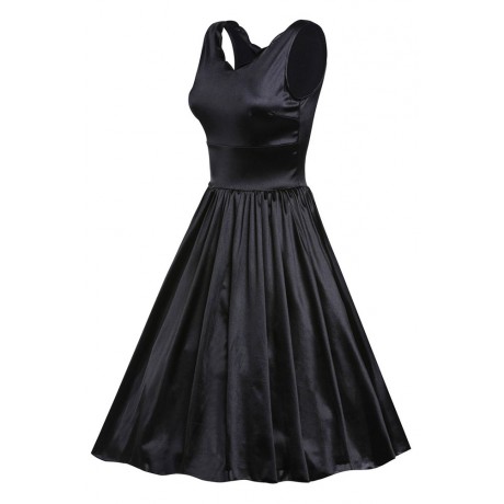 Black Scallop Cinched Lady like Dress