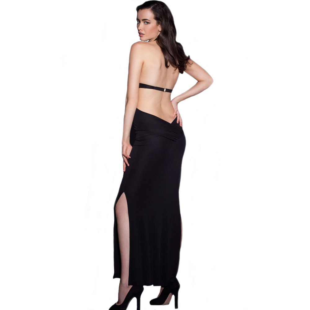 Black Cutout Twist Halter Maxi Dress