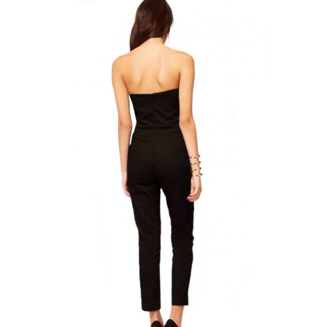 Black Strapless Jumpsuit