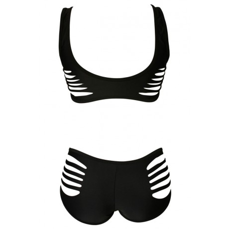 Black Strappy Cutout Swimsuit