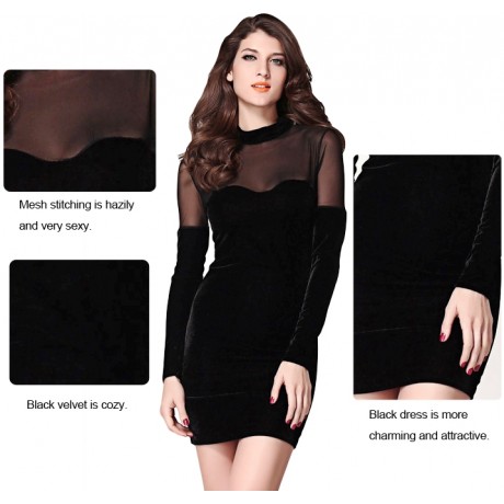 Black Velvet Mini Night Club Dress