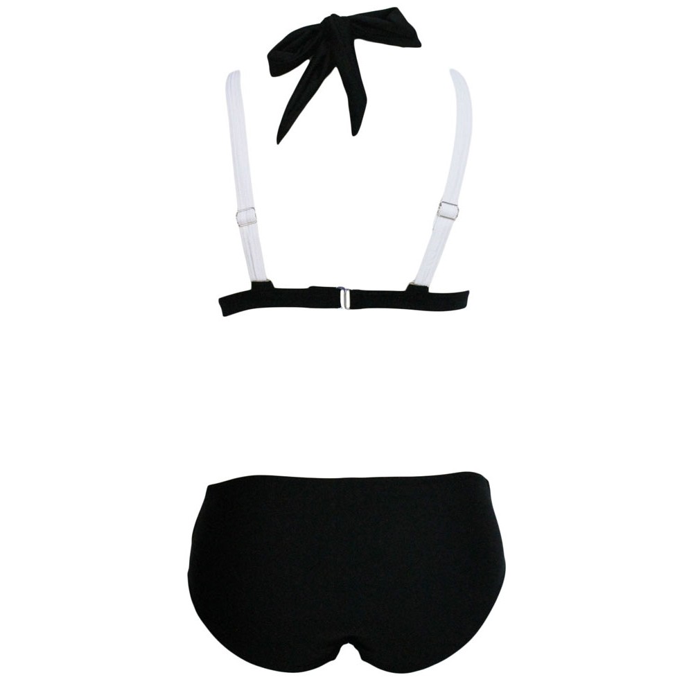 Black White Block Push up Swimwear Bikini Sets