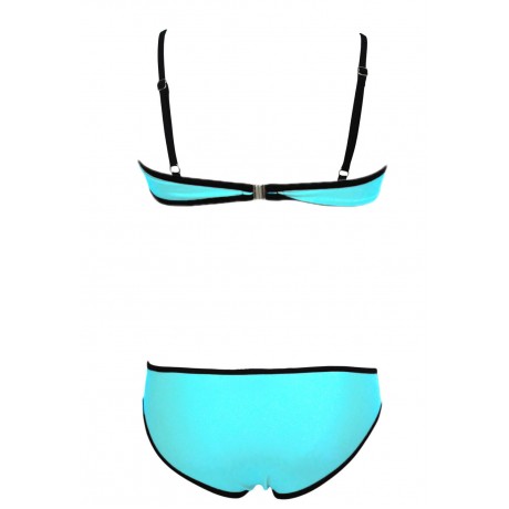 Ribbon Textured Swimwear Blue