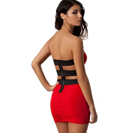 Body Hugging Temptress Mini Night Club Party Dress in Red