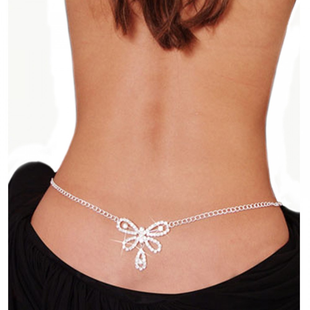 Butterfly Rhinestone Belly Waist Chain