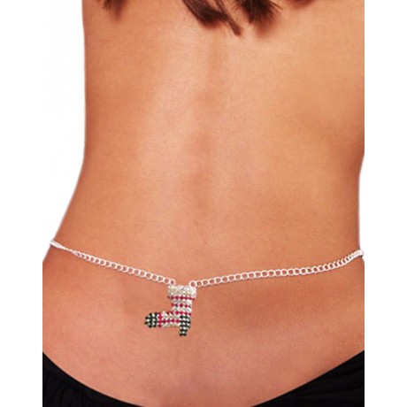 Christmas Rhinestone Belly Chain