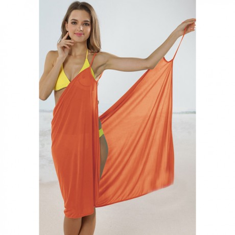 Cross Front Beach Cover up Orange