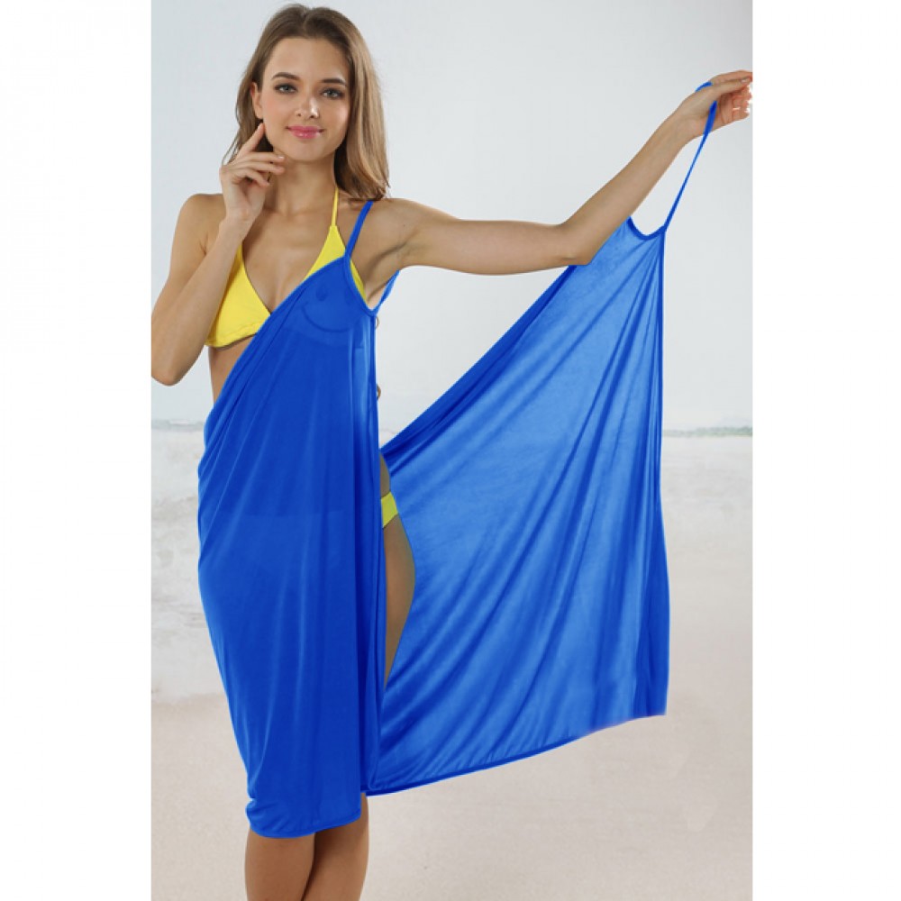 Cross Front Beach Cover up Sapphire Blue