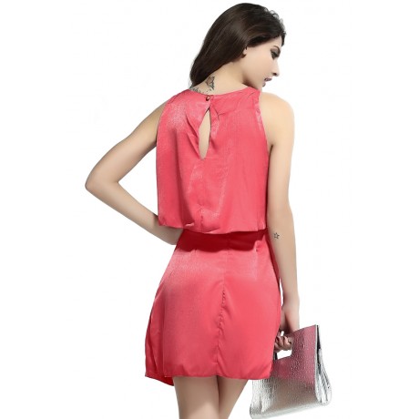 Cynthia Side Cut Out Midi Dress Red