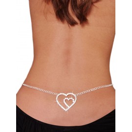 Heart Rhinestone Belly Chain