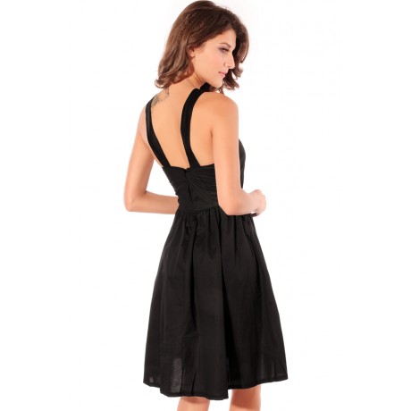 Elegant Wrapped Chest Skater Black