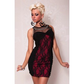 Elegant Evening Dress Black And Red