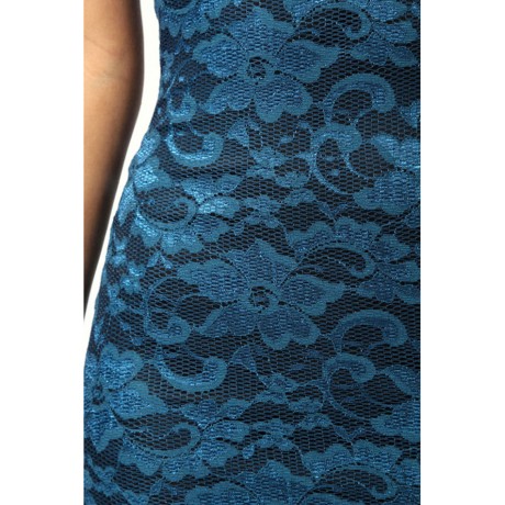 Elisa Sweetheart Halterneck Lace Bodycon Dress Blue