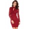 Knot Front Lace Mini Dress Red
