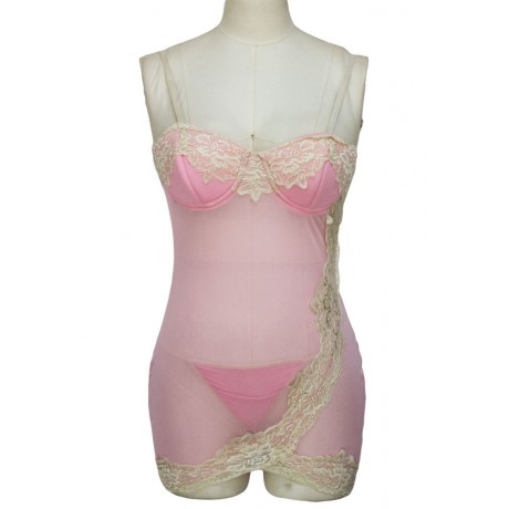 Floral Lace Pink Valentine Bustier