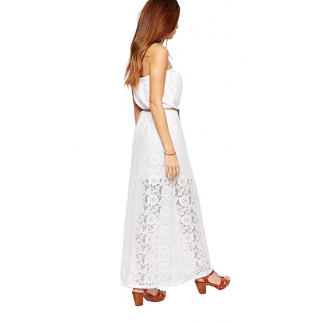 Glamorous White Maxi Dress in Lace
