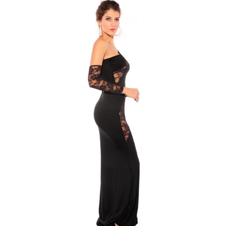 One Armed Diva Evening Dress Black