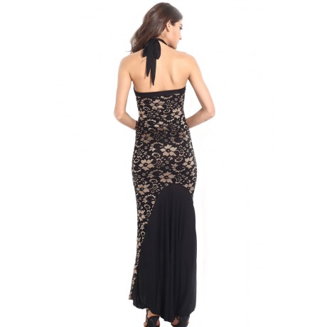 Mermaid Halter Long Lace Evening Dress