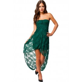 Bandeau Lace Evening Dress Green