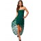 Bandeau Lace Evening Dress Green