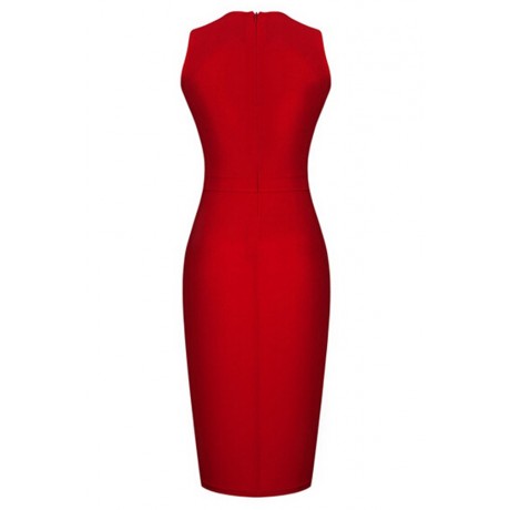 Halter Neck Solid Red Midi Dress