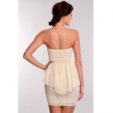 Ruffled Crochet Peplum Ivory