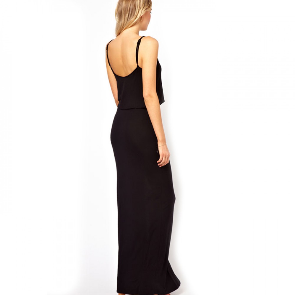 Love Crop Maxi Dress Black