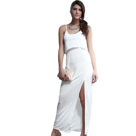 Love Crop Maxi Dress White