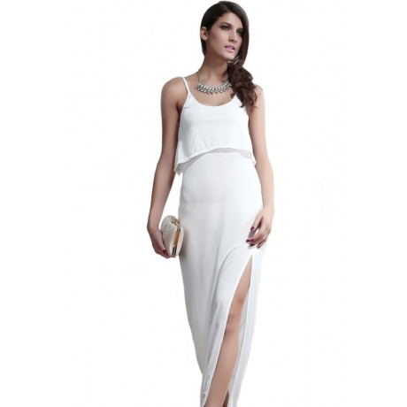 Love Crop Maxi Dress White