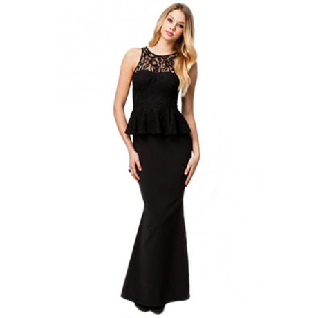 Ladies Mermaid Evening Gown Black