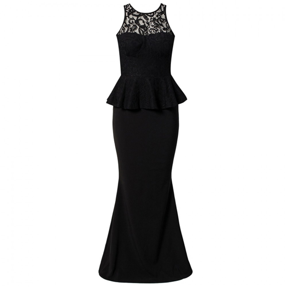 Ladies Mermaid Evening Gown Black