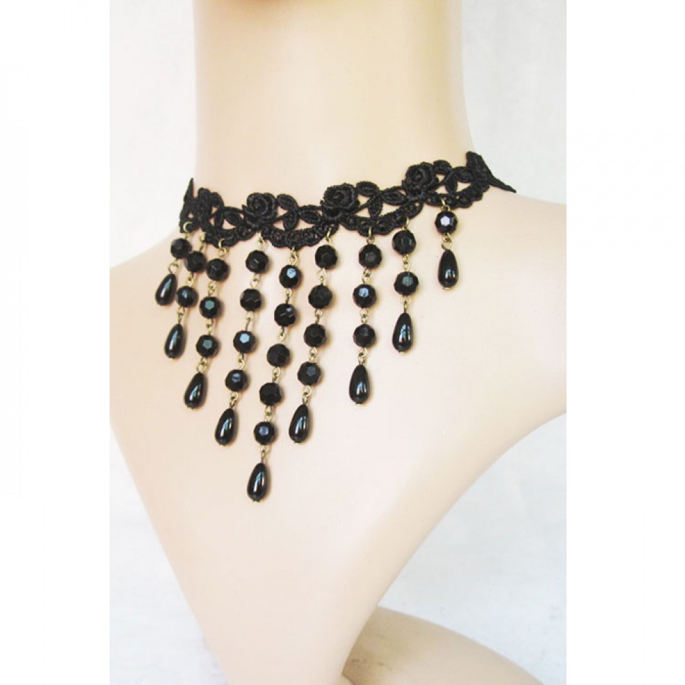 Beads Tassel Vintage Lace Necklace
