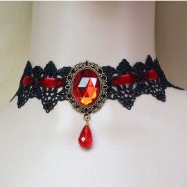 Lace Necklace with Velvet Ribbon